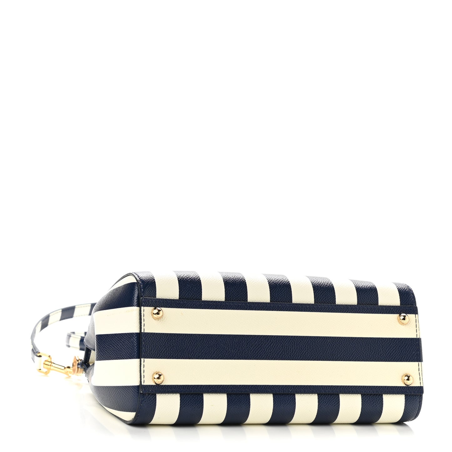 Dauphine Embroidered Striped Print Medium Miss Sicily Satchel White