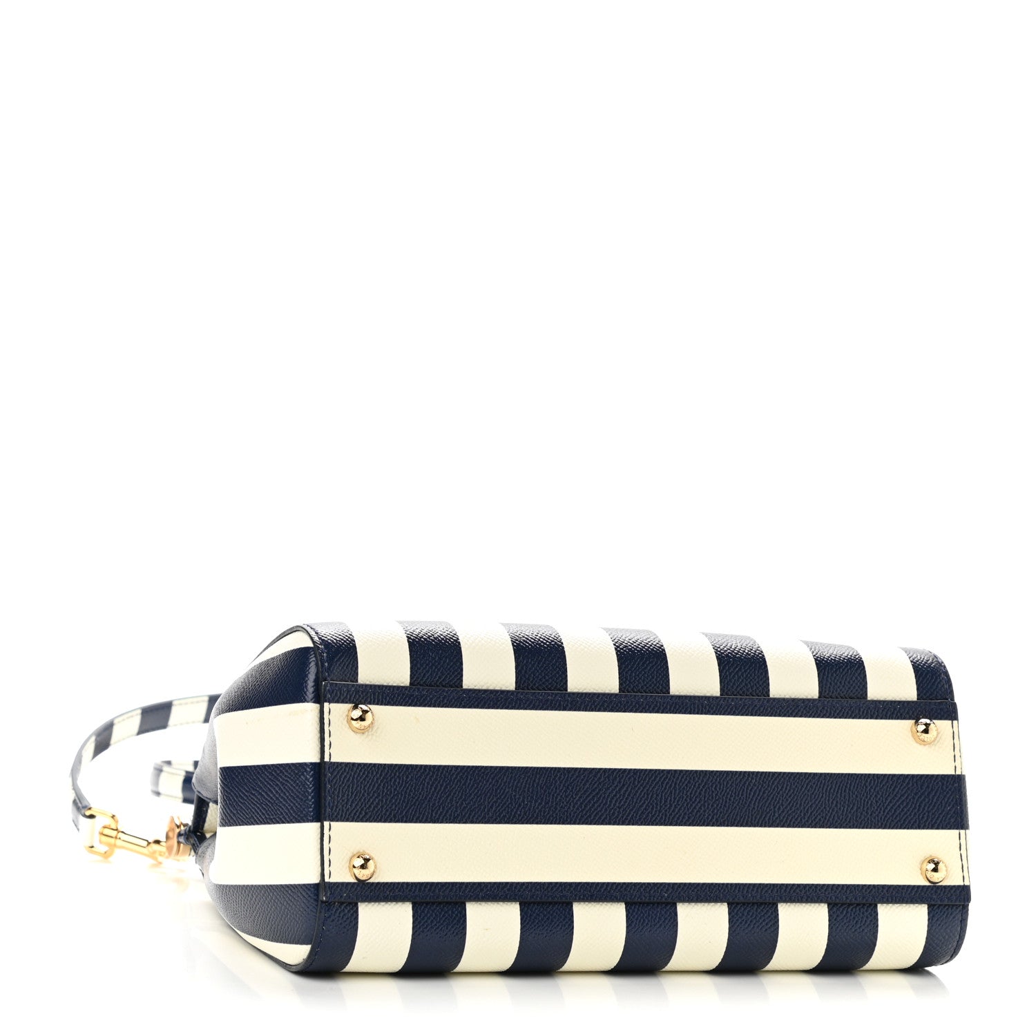 Dolce & Gabbana Dauphine Embroidered Striped Print Medium Miss Sicily Satchel White 4 of 9