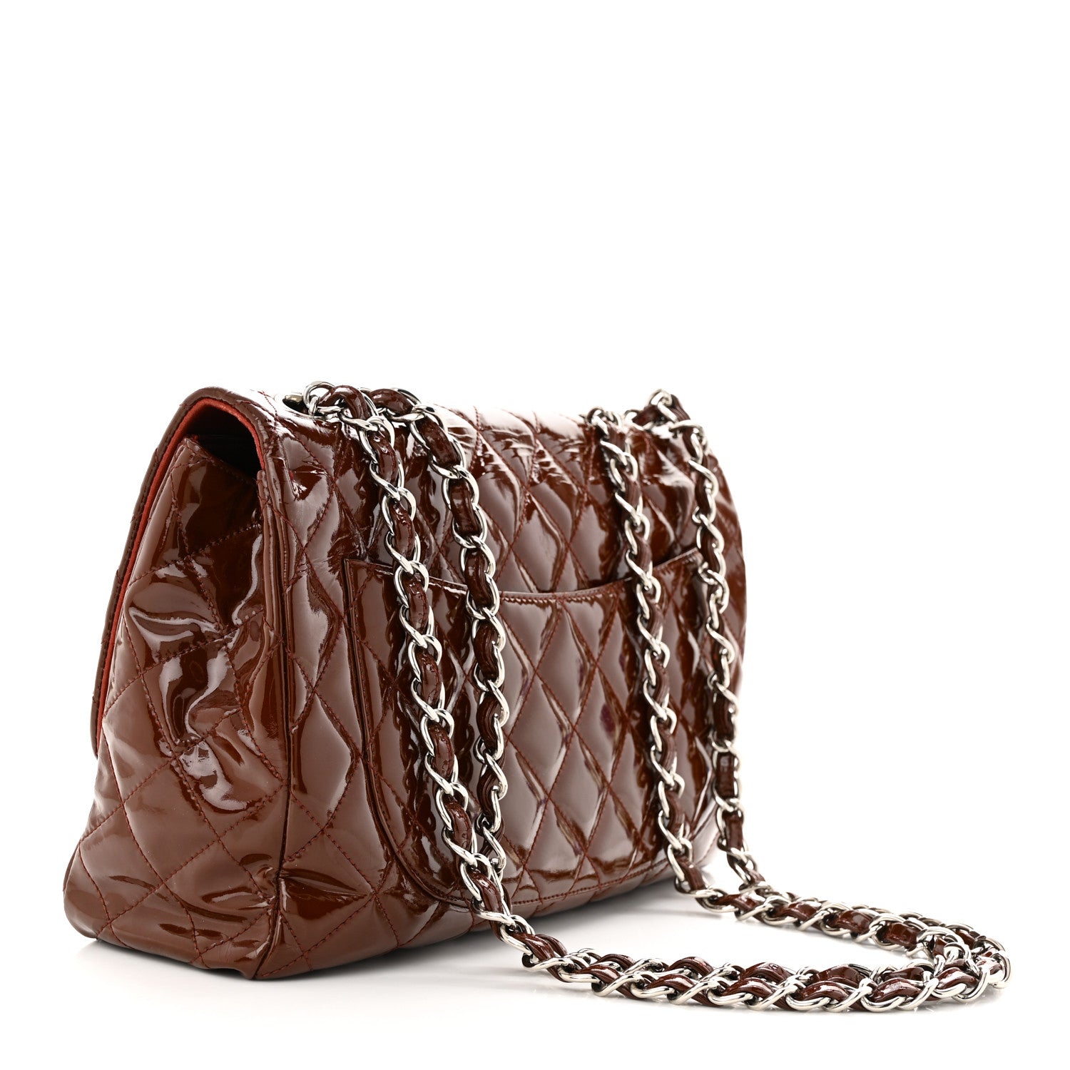 Chanel Patent Jumbo Single Flap Bordeaux 3 of 11