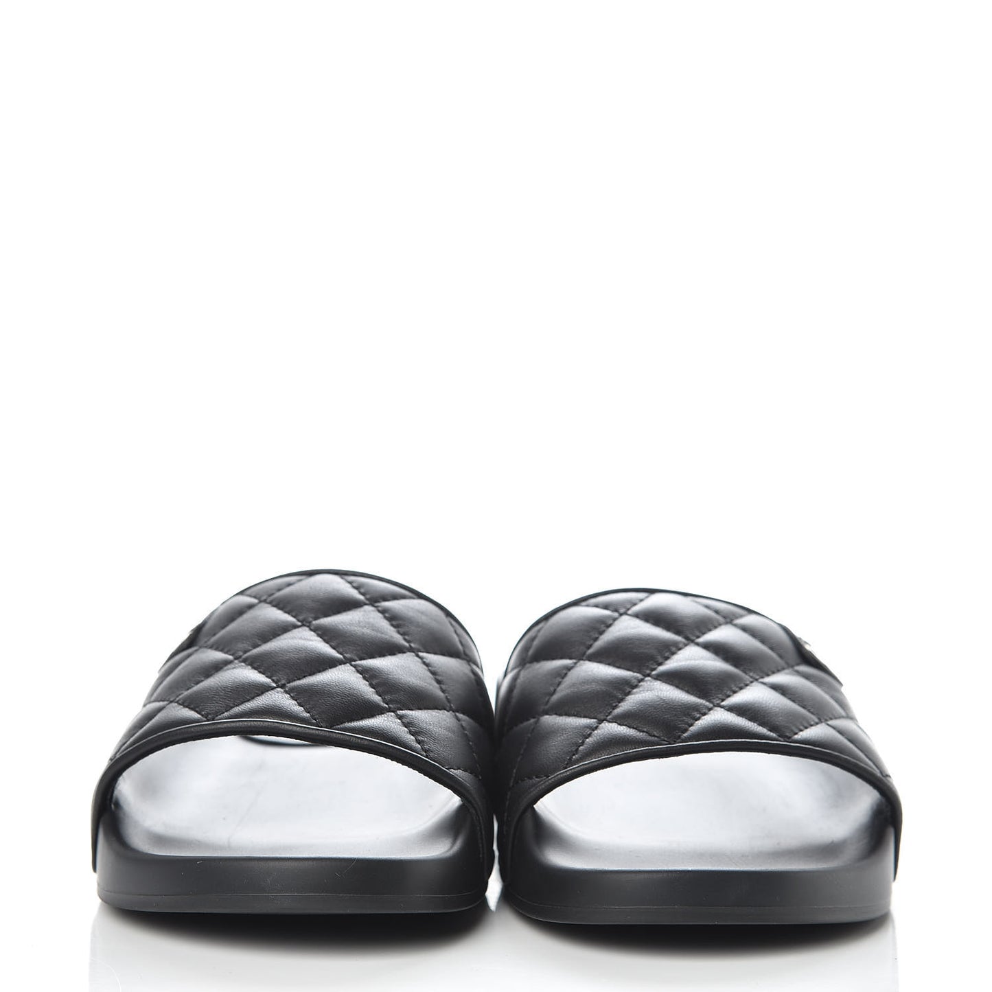 Lambskin Quilted CC Mules Sandals 39 Black