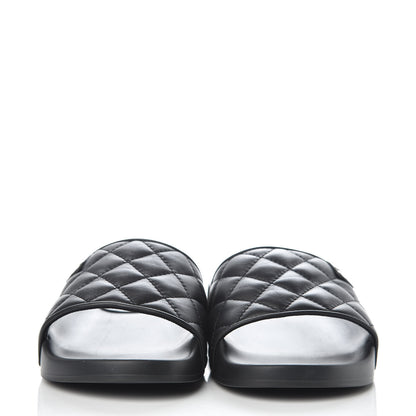Chanel Lambskin Quilted CC Mules Sandals 39 Black 2 of 9