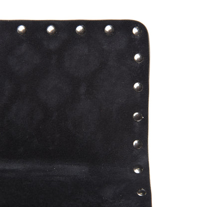 Valentino Garavani Craquele Nappa Crystal Embellished Medium Rockstud Spike Shoulder Bag Black 7 of 8