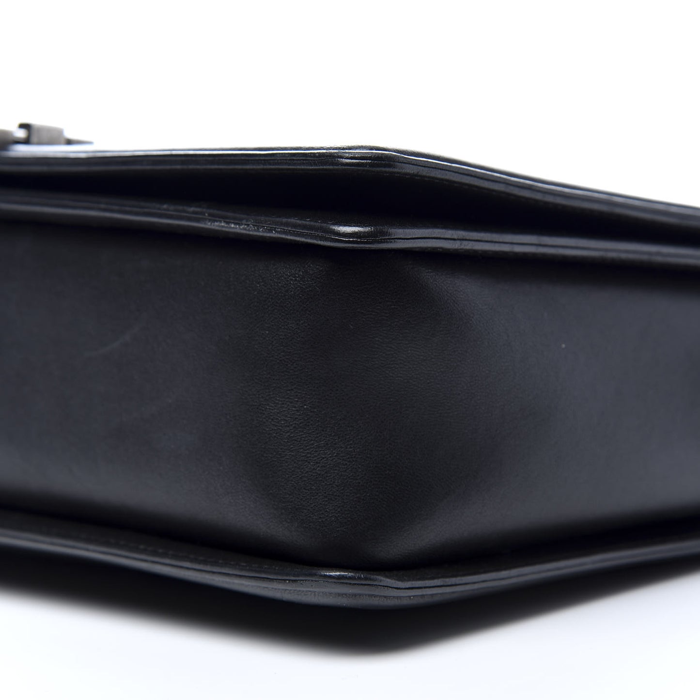 Lambskin Quilted Large Boy Flap Black