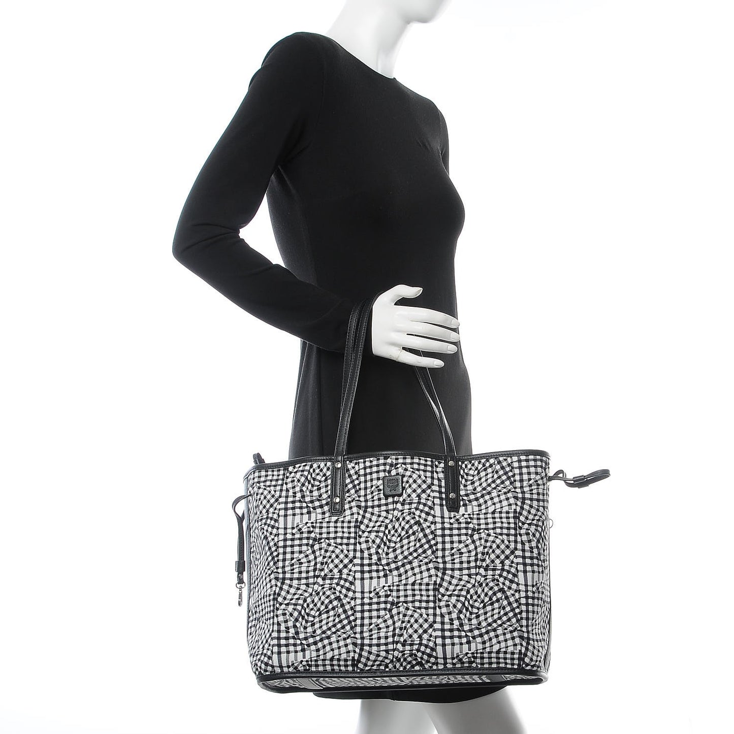 Visetos Medium Reversible Shopper Tote Black