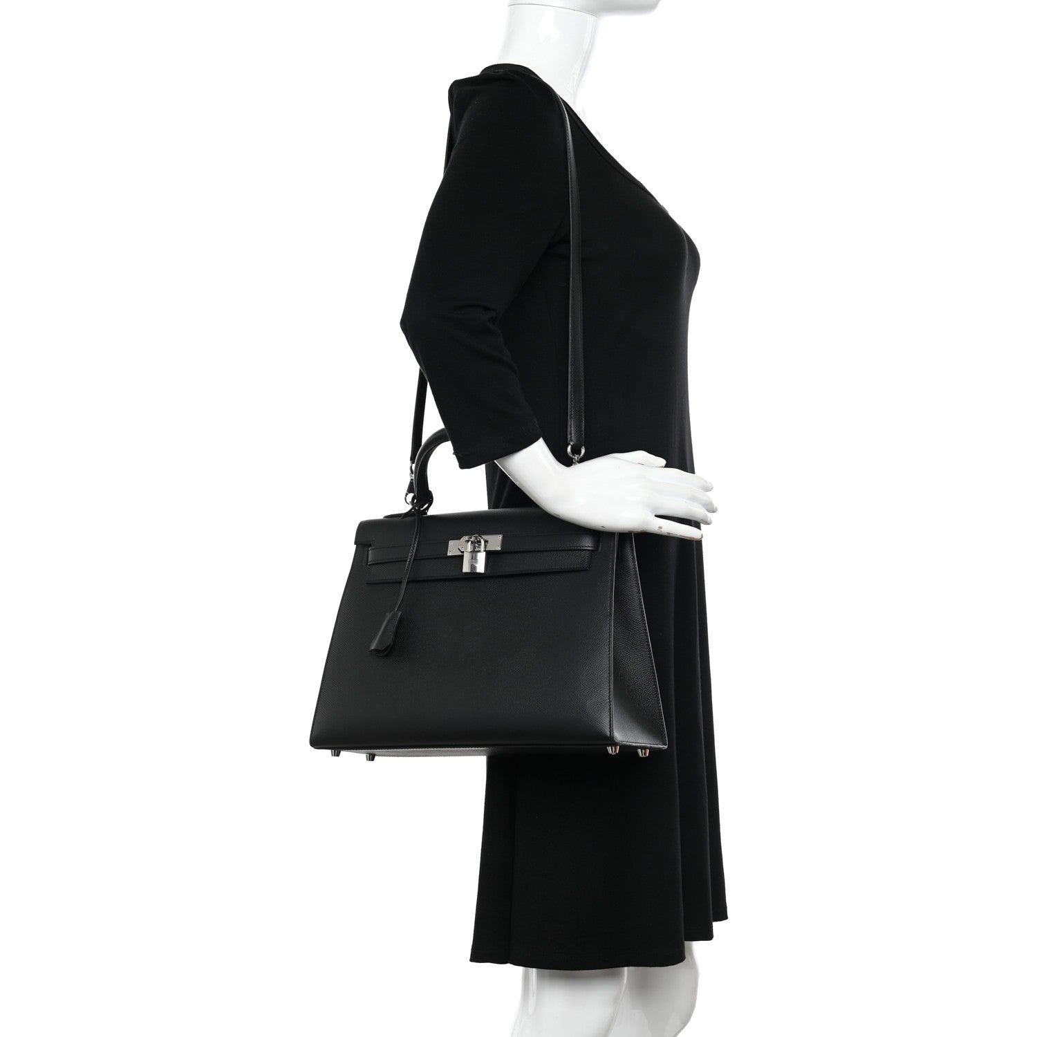 Hermes Epsom Kelly Sellier 32 Black 2 of 11