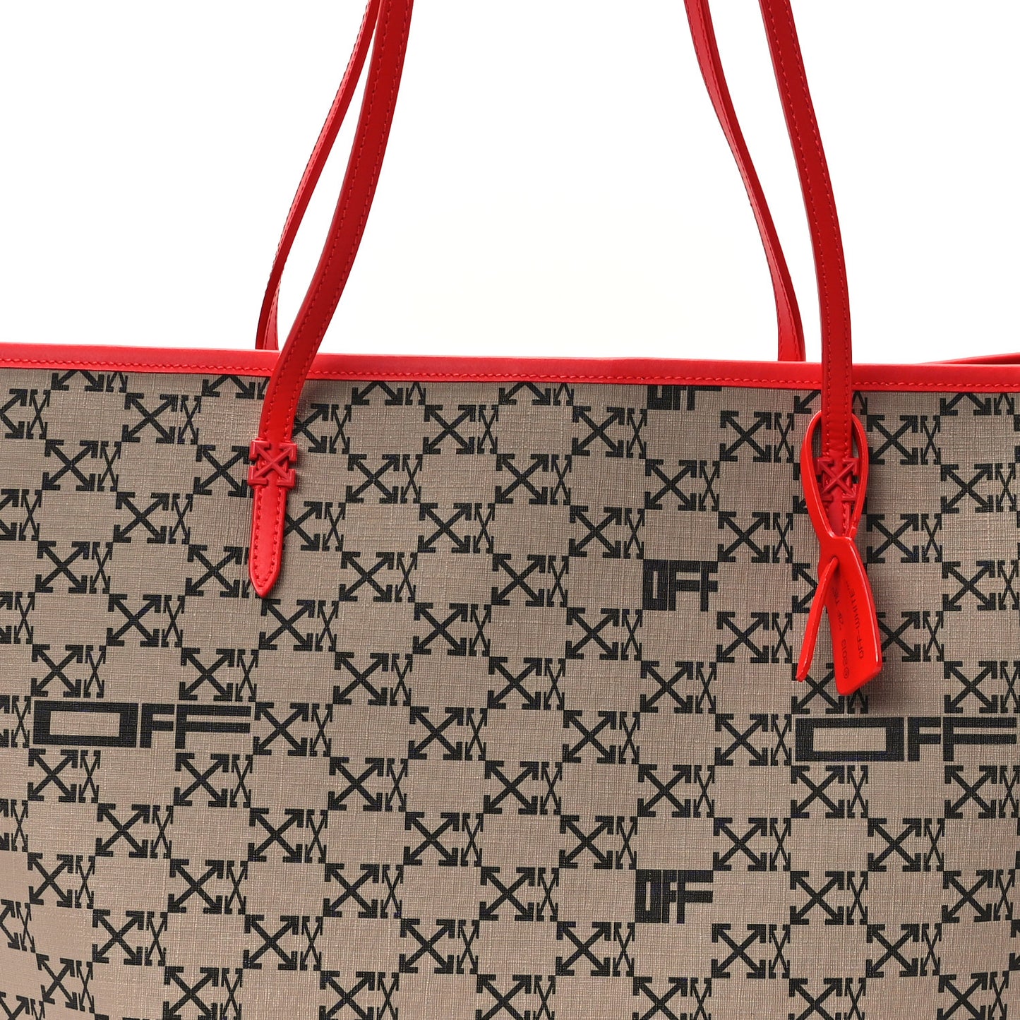 Coated Canvas Arrow Print Day Off Tote Bag Beige