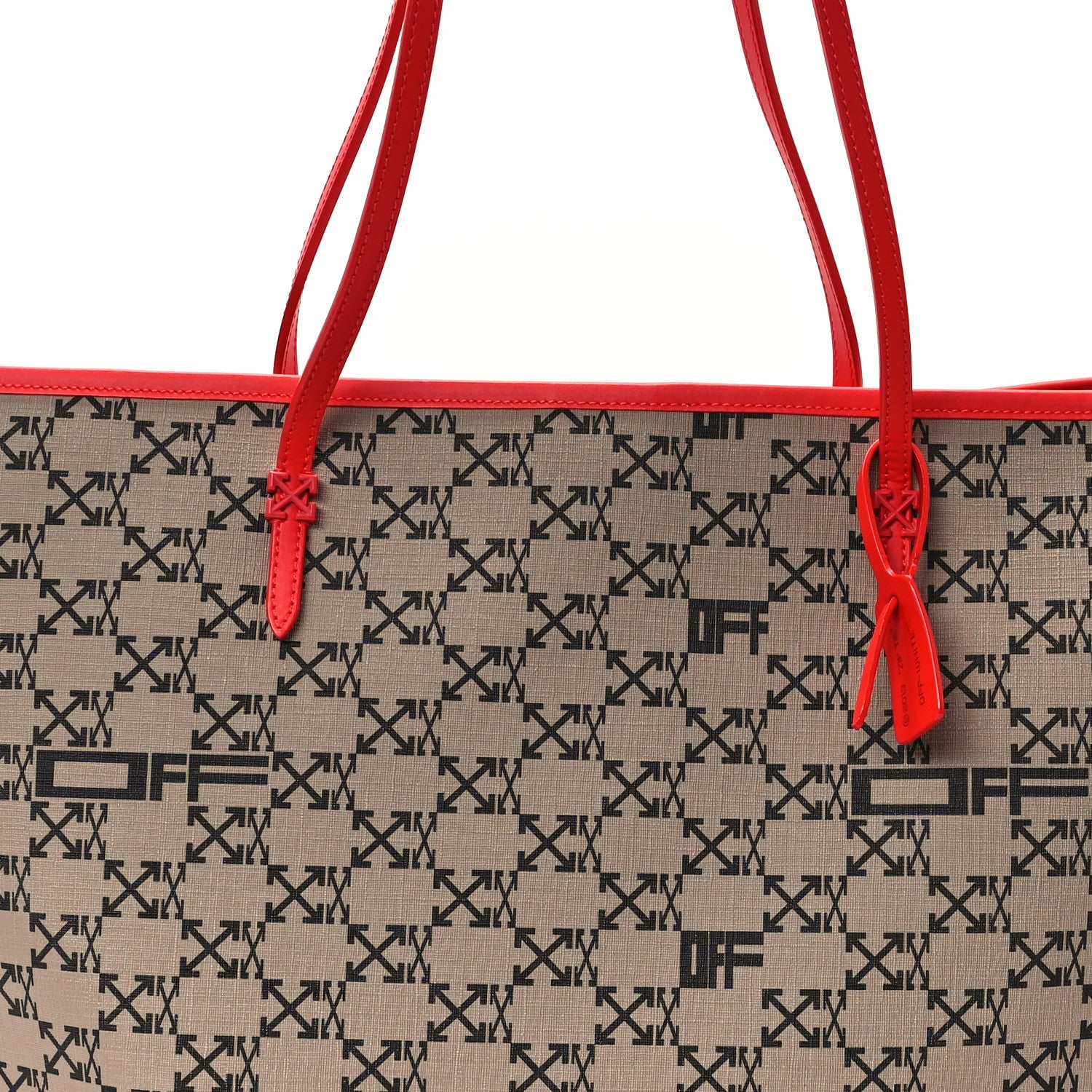 Off-White Coated Canvas Arrow Print Day Off Tote Bag Beige 8 of 12