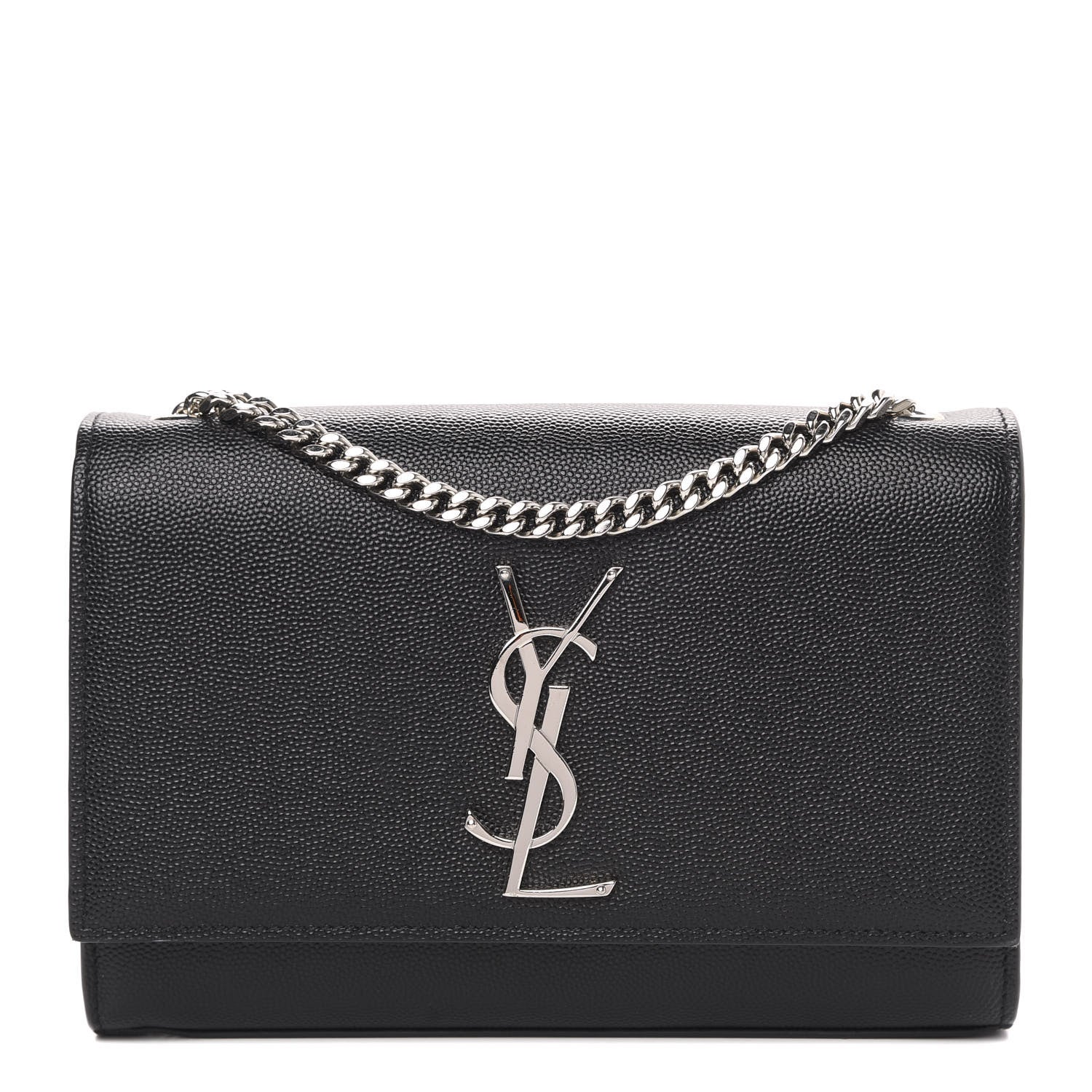 Saint Laurent Grain De Poudre Small Monogram Kate Satchel Black 1 of 9