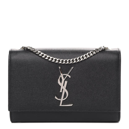 Saint Laurent Grain De Poudre Small Monogram Kate Satchel Black 1 of 9