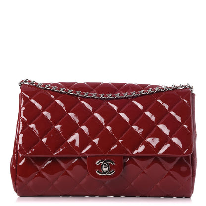 Chanel Patent Quilted Clutch With Chain Flap Red 1 of 8