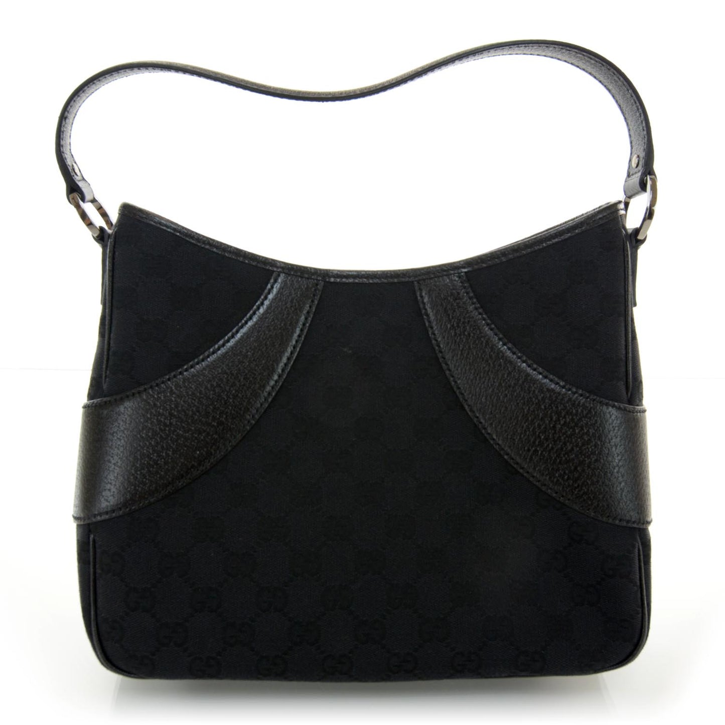 Monogram Leather Shoulder Bag Black