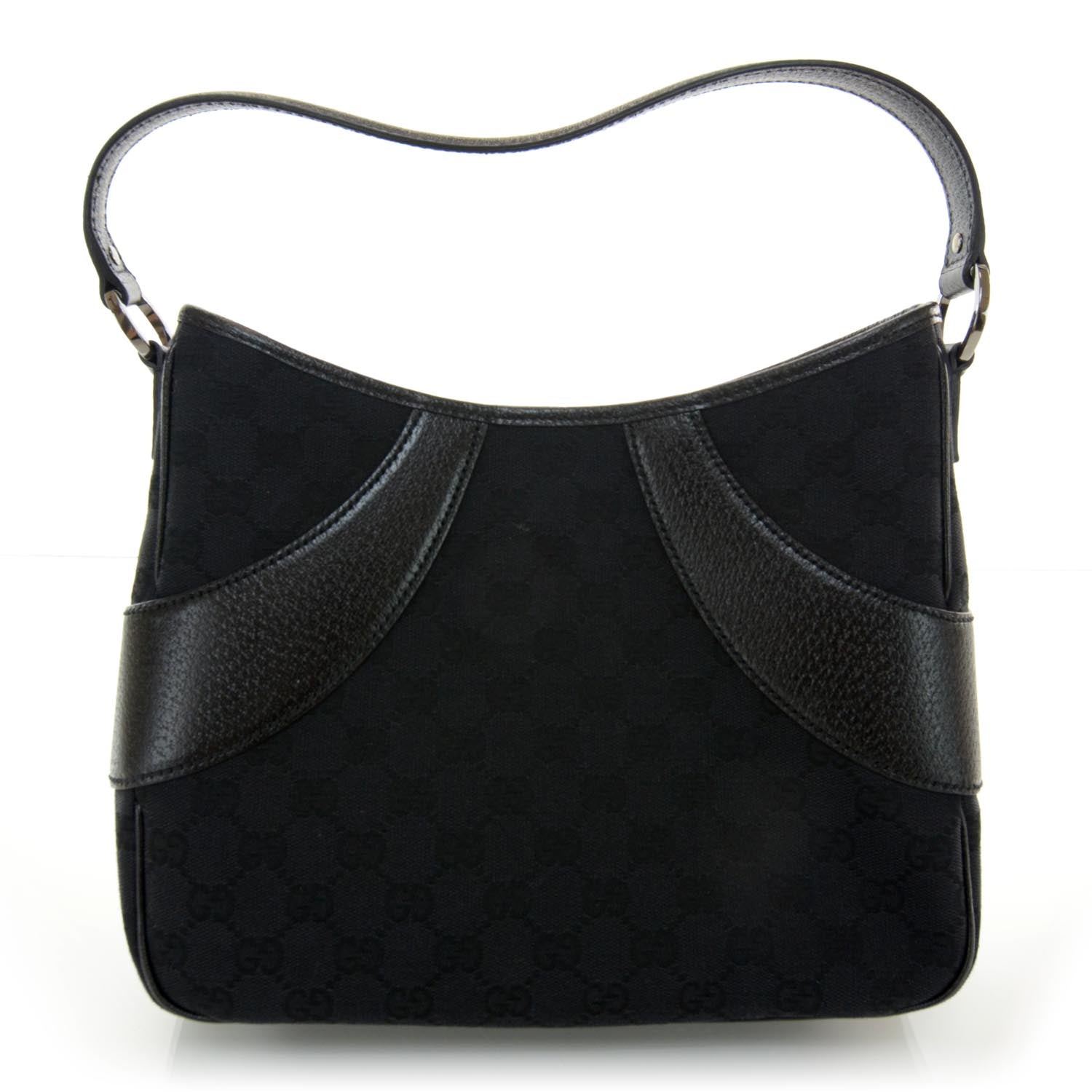 Gucci Monogram Leather Shoulder Bag Black 1 of 7