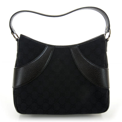 Gucci Monogram Leather Shoulder Bag Black 1 of 7