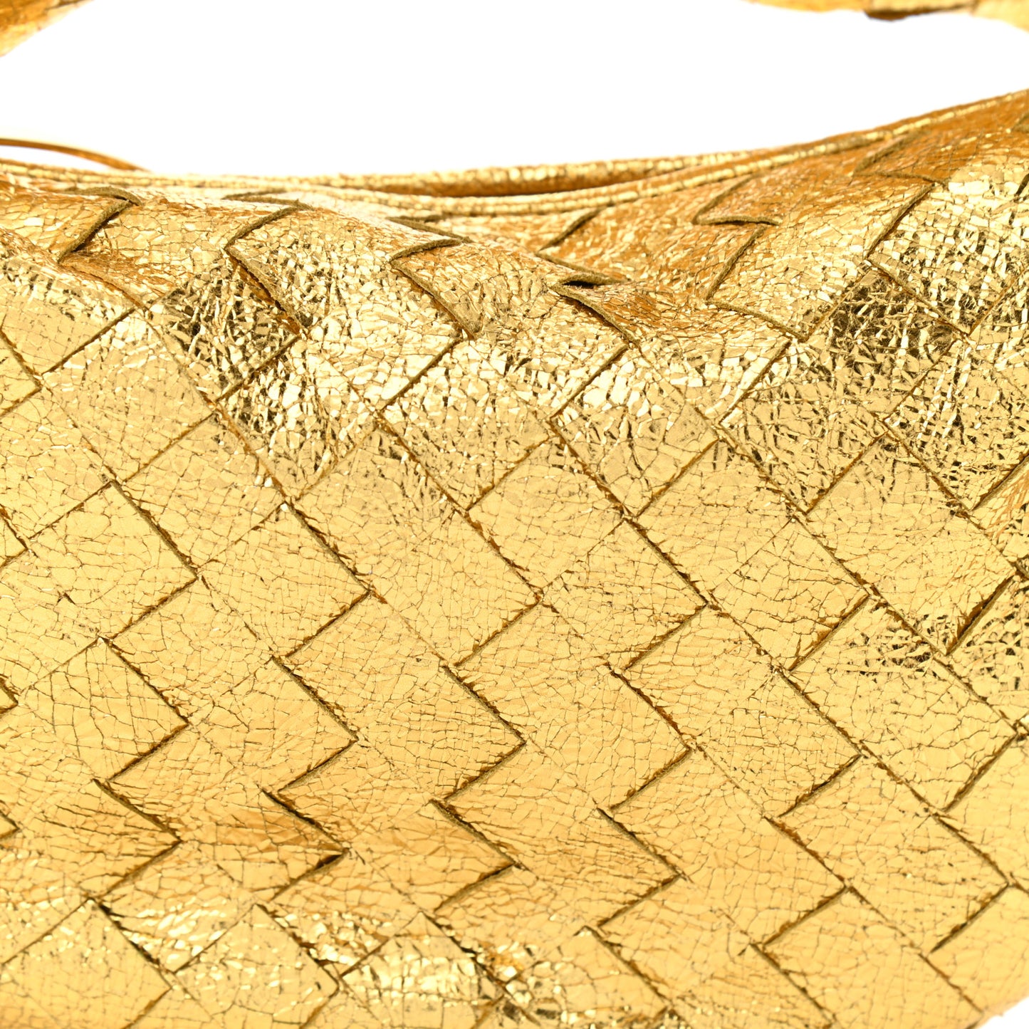 Metallic Nappa Intrecciato Mini Jodie Gold