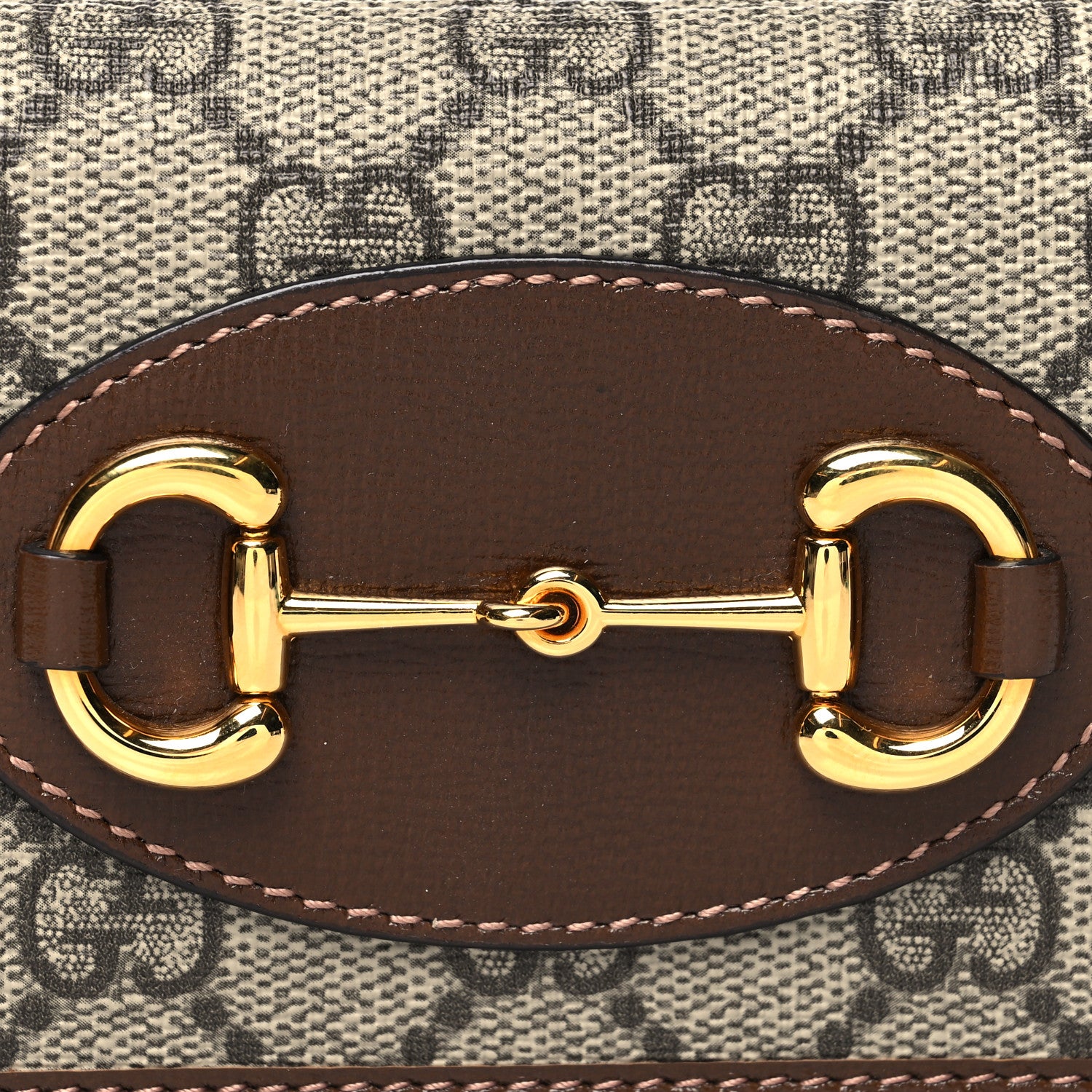 Gucci GG Supreme Monogram Horsebit 1955 Card Case Wallet Beige Ebony Brown Sugar 9 of 11