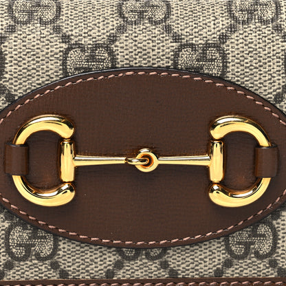 Gucci GG Supreme Monogram Horsebit 1955 Card Case Wallet Beige Ebony Brown Sugar 9 of 11