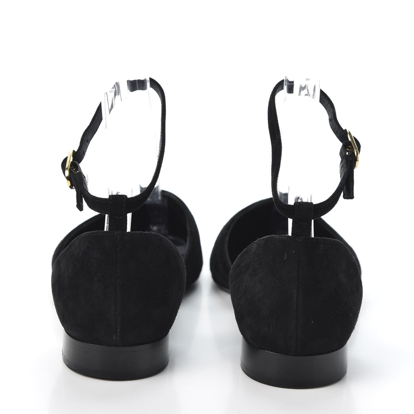 Suede Grosgrain Cap Toe CC Slingback Sandals 37 Black