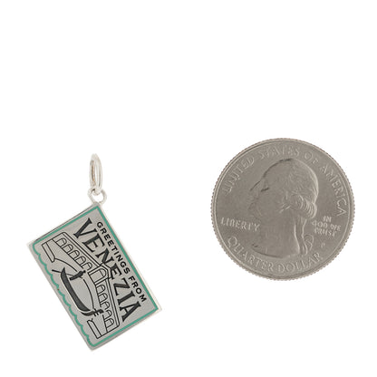 Tiffany Sterling Silver Enamel Venice Postcard Charm Blue 2 of 4
