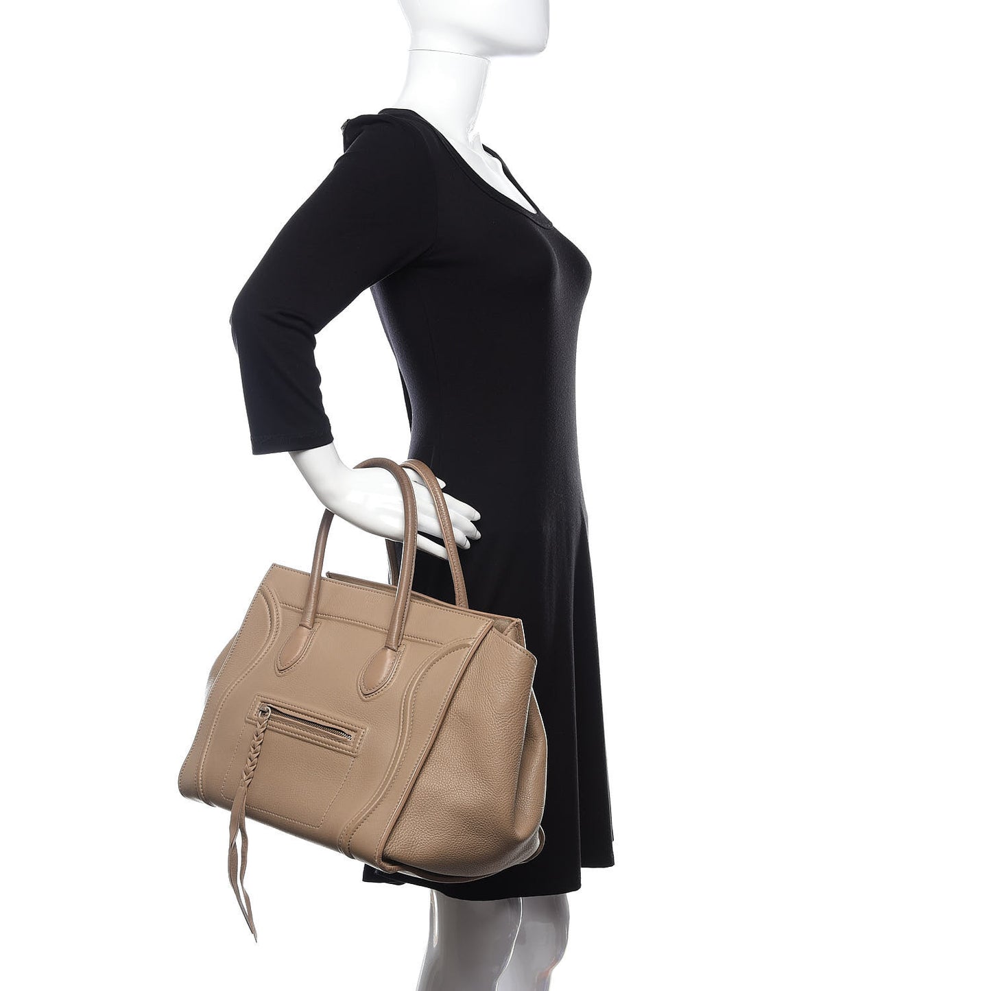 Supple Calfskin Medium Phantom Luggage Beige