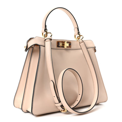 Fendi Vitello Seta Shiny Nappa Plexiglass Medium Peekaboo I SEE U Satchel Poudre 3 of 10