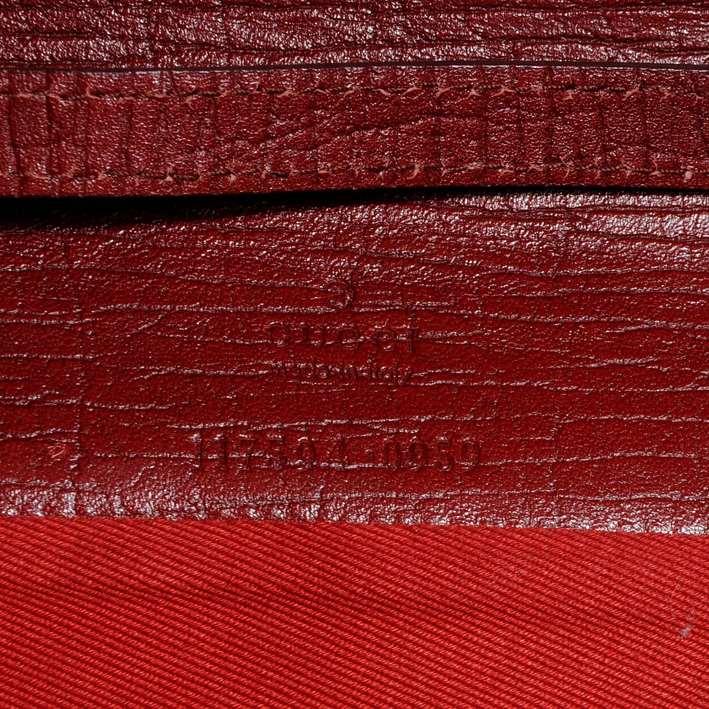 Monogram Canvas GG Bamboo Bar Clutch Red