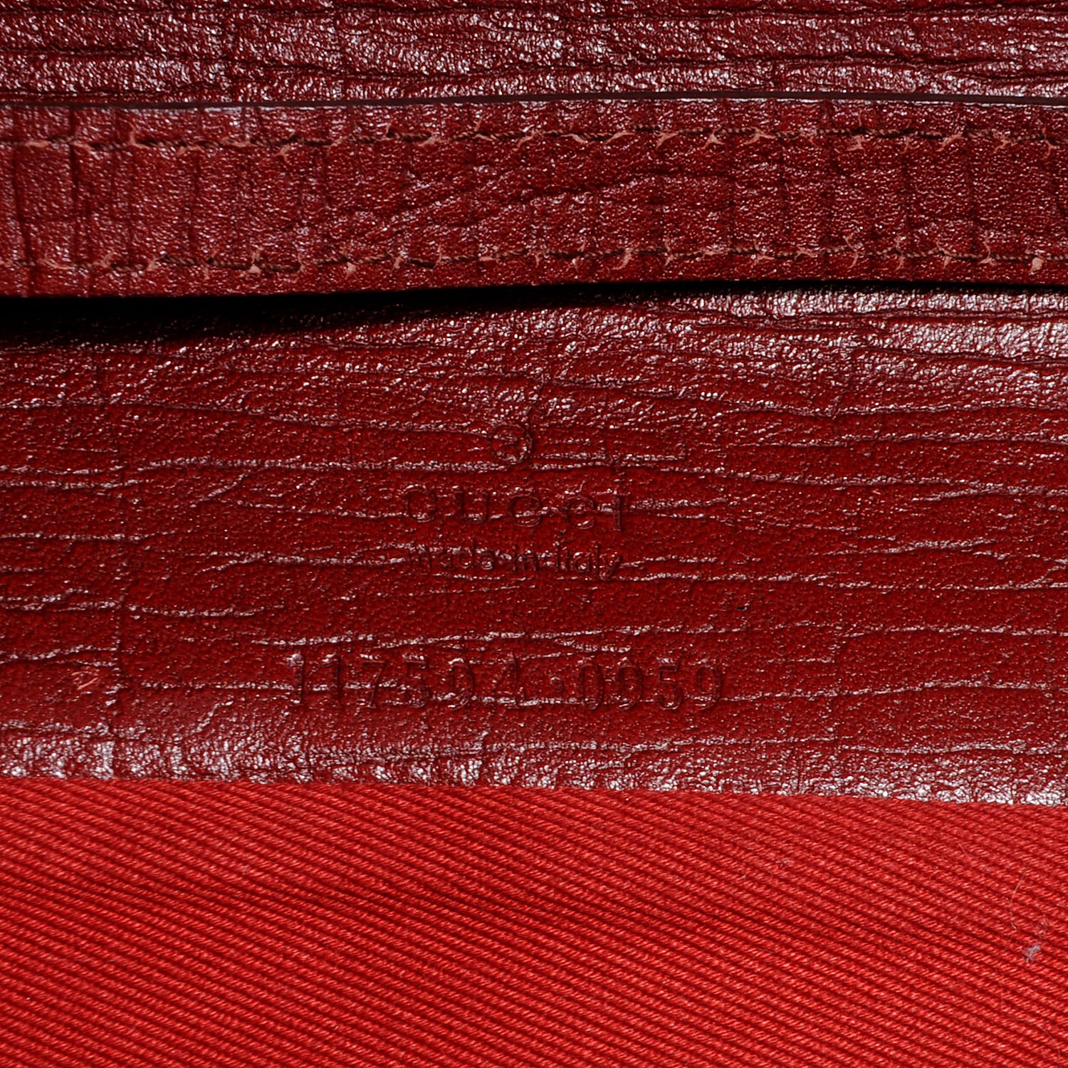 Gucci Monogram Canvas GG Bamboo Bar Clutch Red 7 of 7