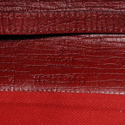 Gucci Monogram Canvas GG Bamboo Bar Clutch Red 7 of 7