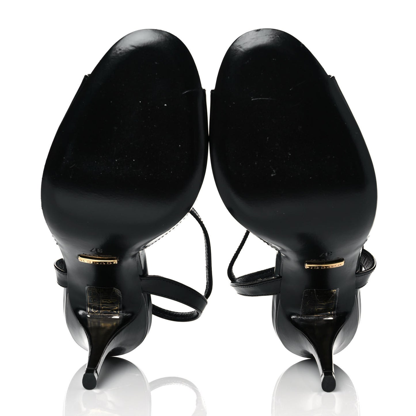 Regent Calfskin Peep Toe Sandals 37 Black