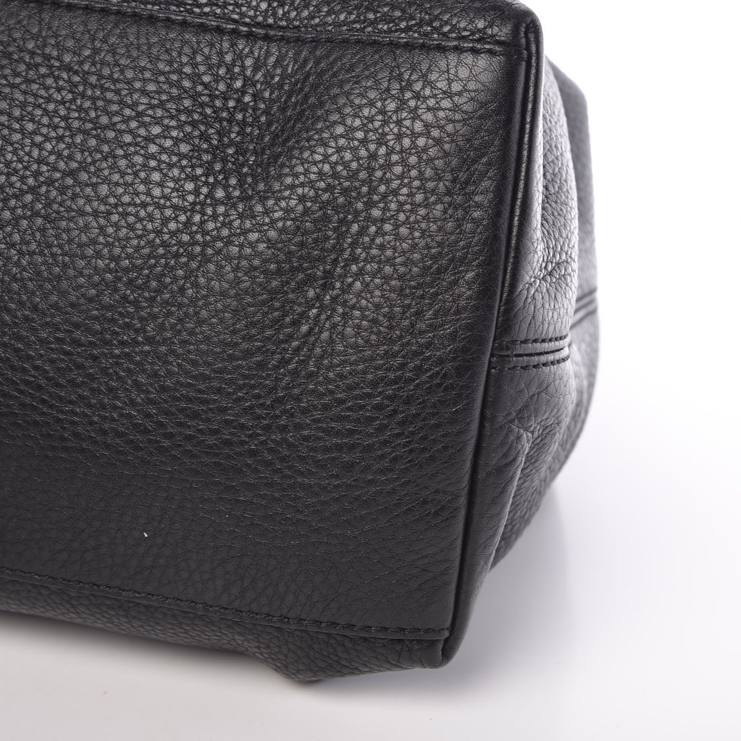 Pebbled Calfskin Large Soho Chain Shoulder Bag Black