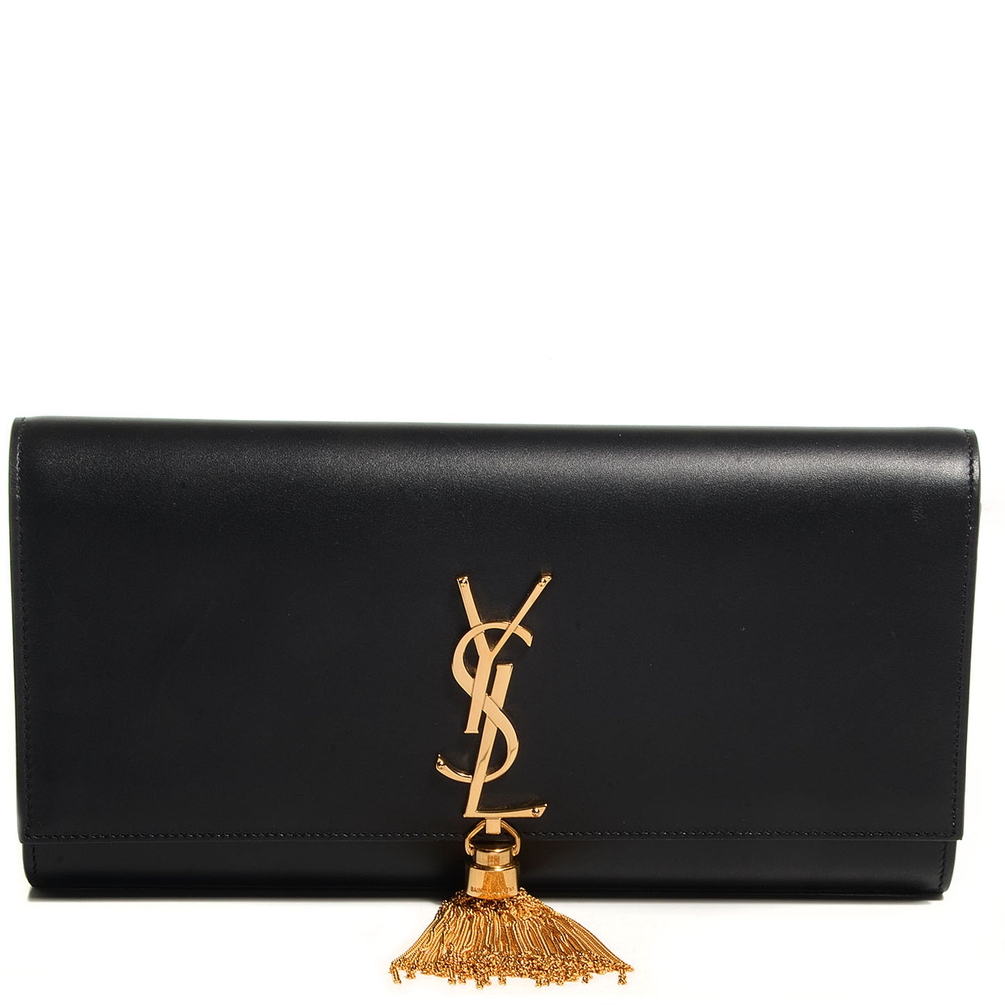 Calfskin Classic Monogram Tassel Clutch Black
