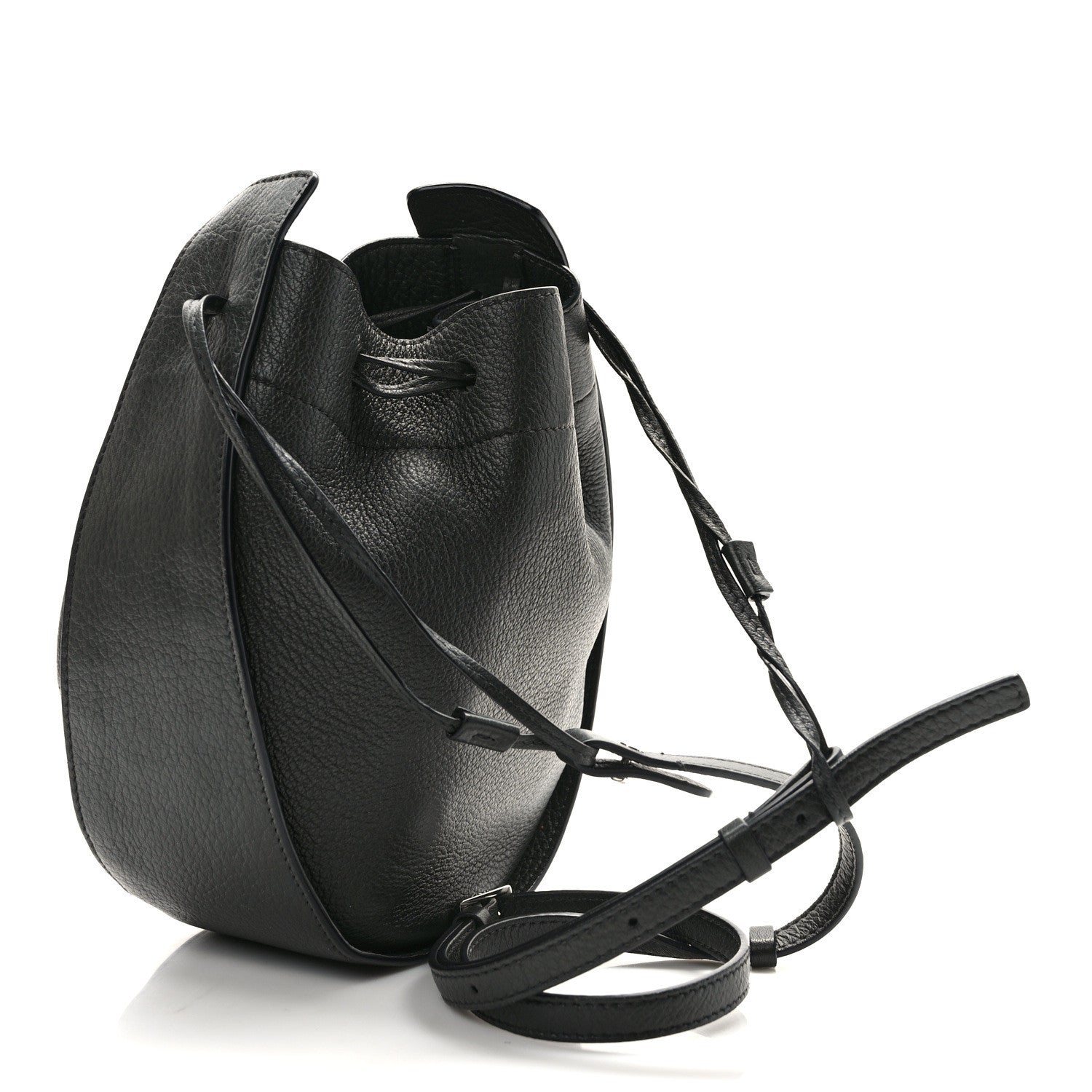 The Row Grained Calfskin Drawstring Pouch Black 3 of 9