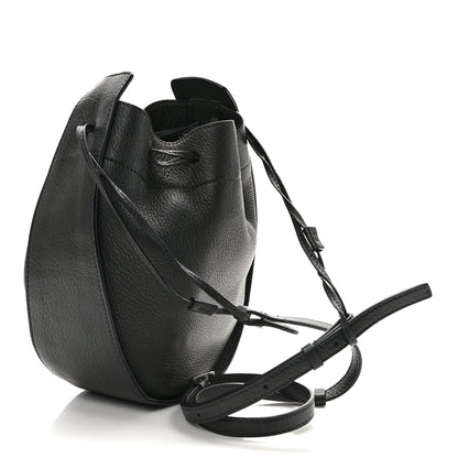 The Row Grained Calfskin Drawstring Pouch Black 3 of 9