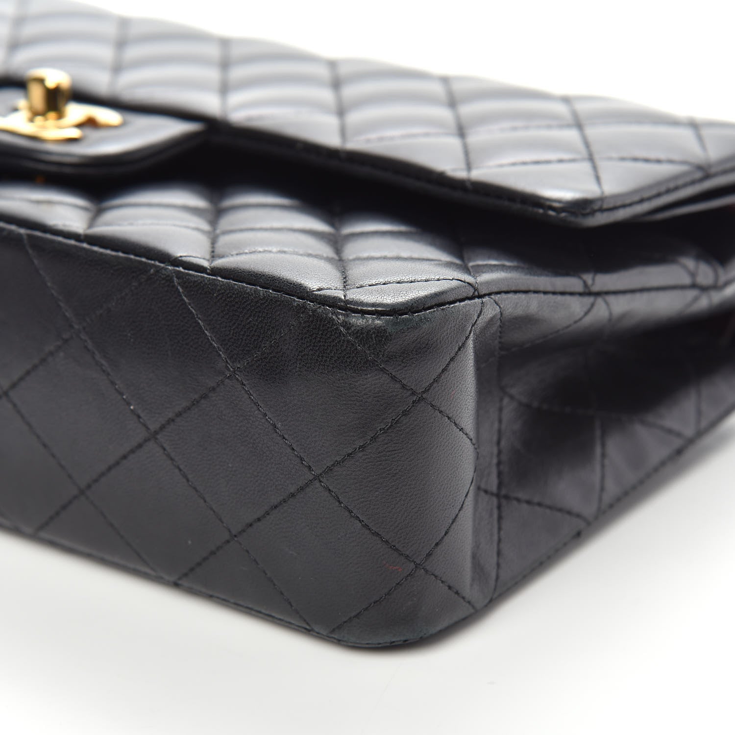 Chanel Lambskin Quilted Medium Double Flap Black 10 of 20