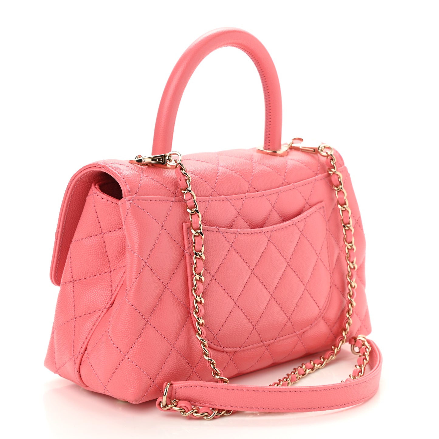 Caviar Quilted Mini Coco Handle Flap Pink