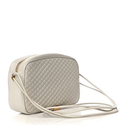 Saint Laurent Lambskin Quilted Victoire Camera Bag Blanc Vintage 3 of 9