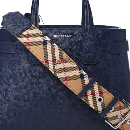 Burberry Grainy Calfskin House Check Small Banner Tote Regency Blue 8 of 10