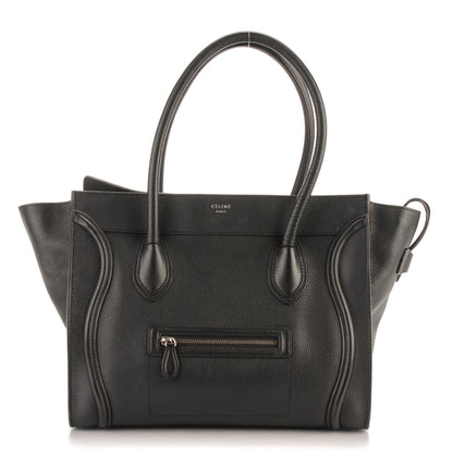 Celine Drummed Calfskin Shoulder Luggage Black 1 of 10