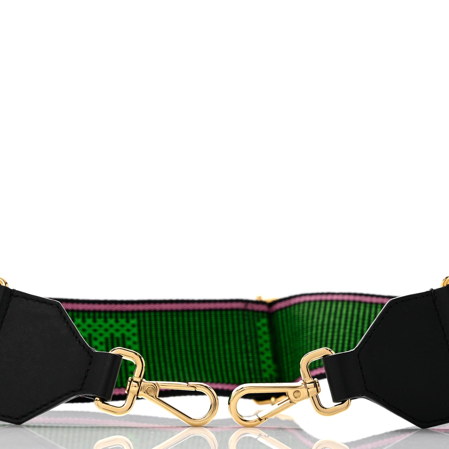 Cannete Ribbon Poly Vitello Century Logo Adjustable Strap You Rosa Antico Verde Black