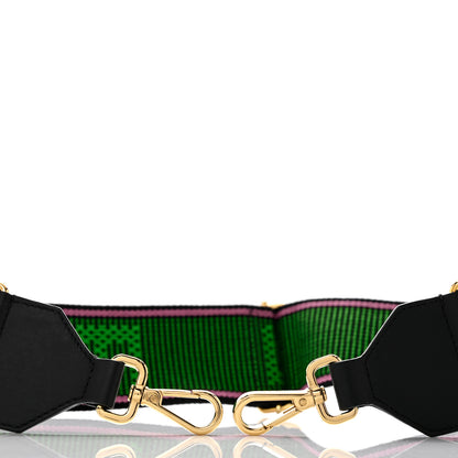 Fendi Cannete Ribbon Poly Vitello Century Logo Adjustable Strap You Rosa Antico Verde Black 3 of 5
