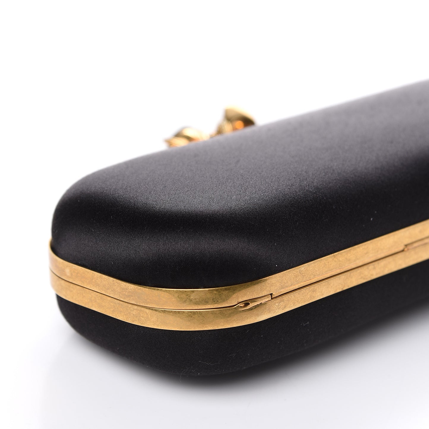 Silk Knucklebox Clutch Black