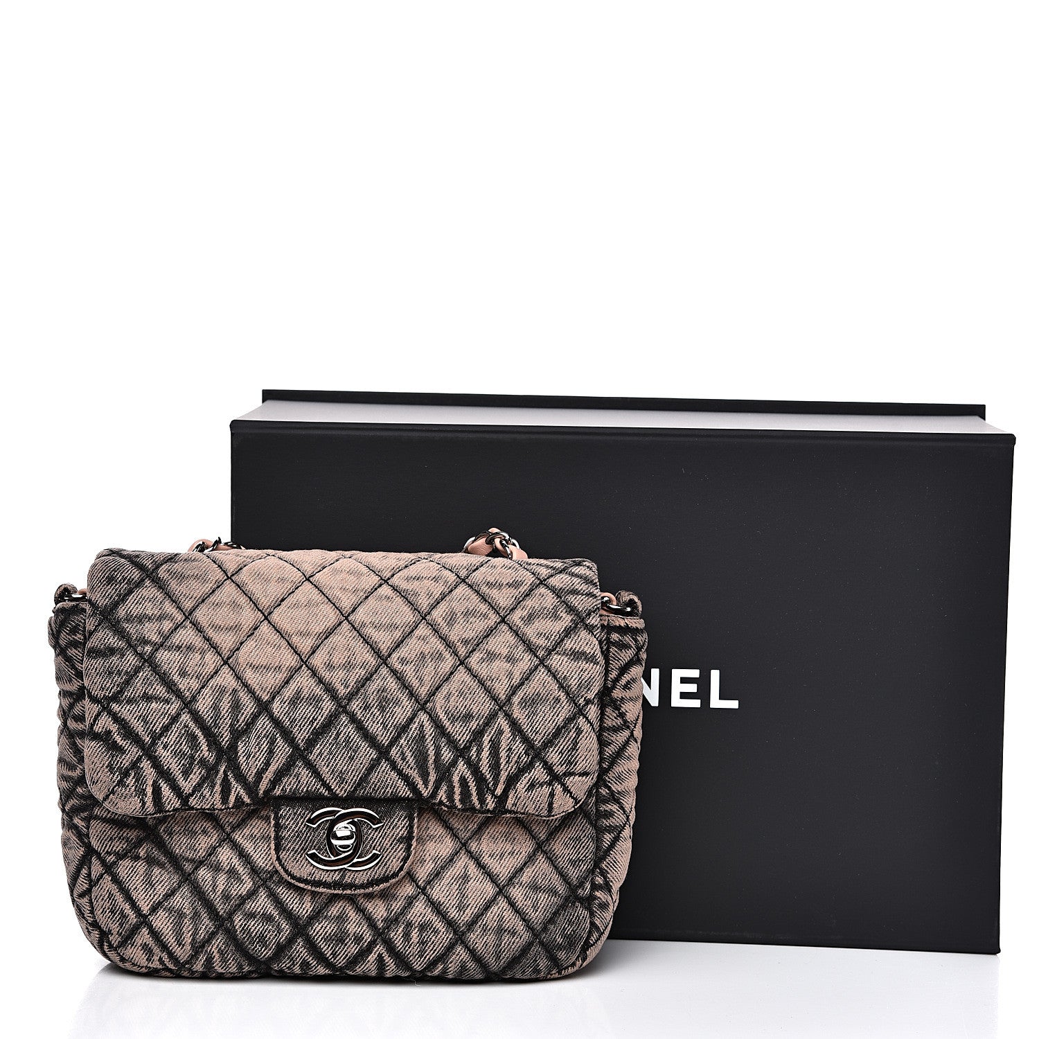Chanel Washed Denim Quilted Small Denimpression Flap Light Pink Black 11 of 11