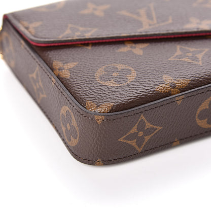 Louis Vuitton Monogram Pochette Felicie Chain Wallet Fuchsia 5 of 11