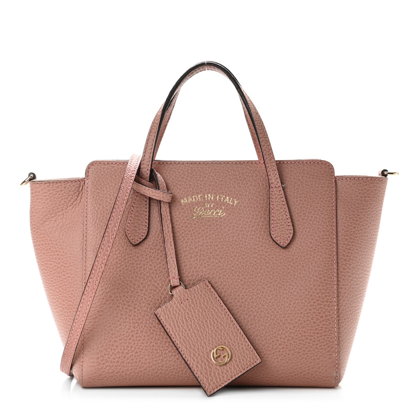 Dollar Calfskin Mini Swing Top Handle Bag Soft Pink