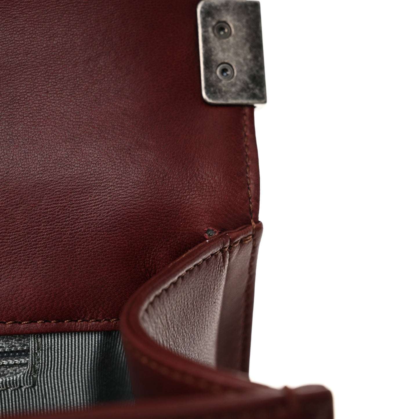 Lambskin Quilted Large Boy Flap Dark Red