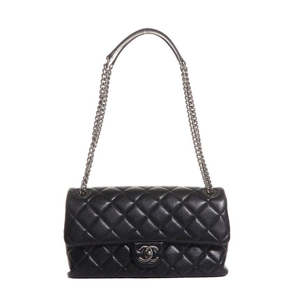 Chanel Shiny Lambskin Quilted Medium Burgundy Rocks Flap Black 1 of 9