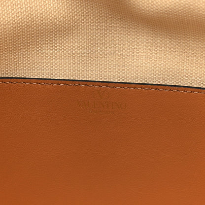 Valentino Garavani Synthetic Raffia Calfskin Rockstud Garden Tote Bag Natural Almond 6 of 9