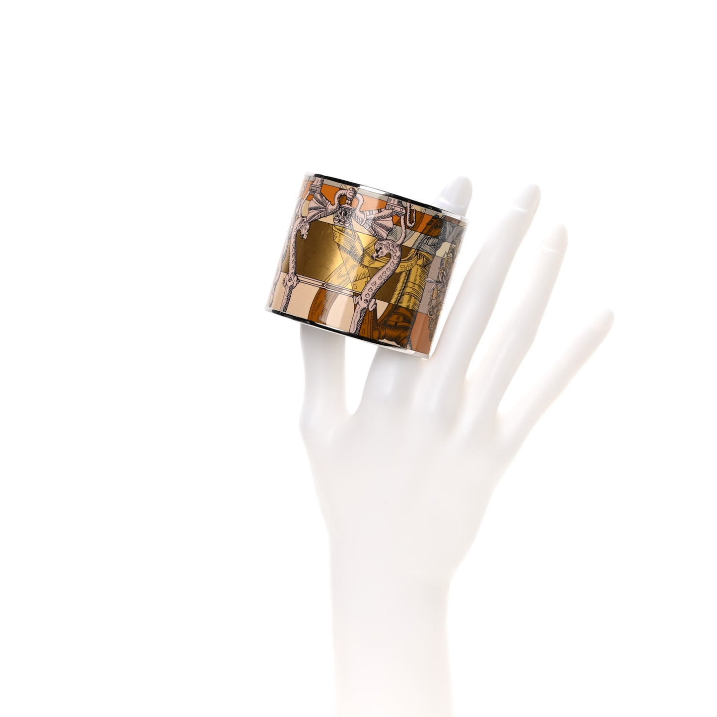 Enamel Printed Della Cavalleria Mega Wide Bracelet 65 Gold
