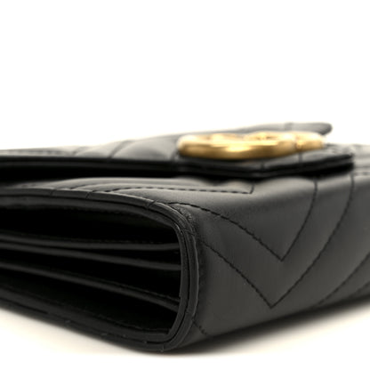 Gucci Calfskin Matelasse GG Marmont Chain Wallet Black 9 of 10