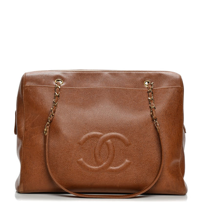 Chanel Caviar Large CC Shoulder Bag Light Brown 1 of 11