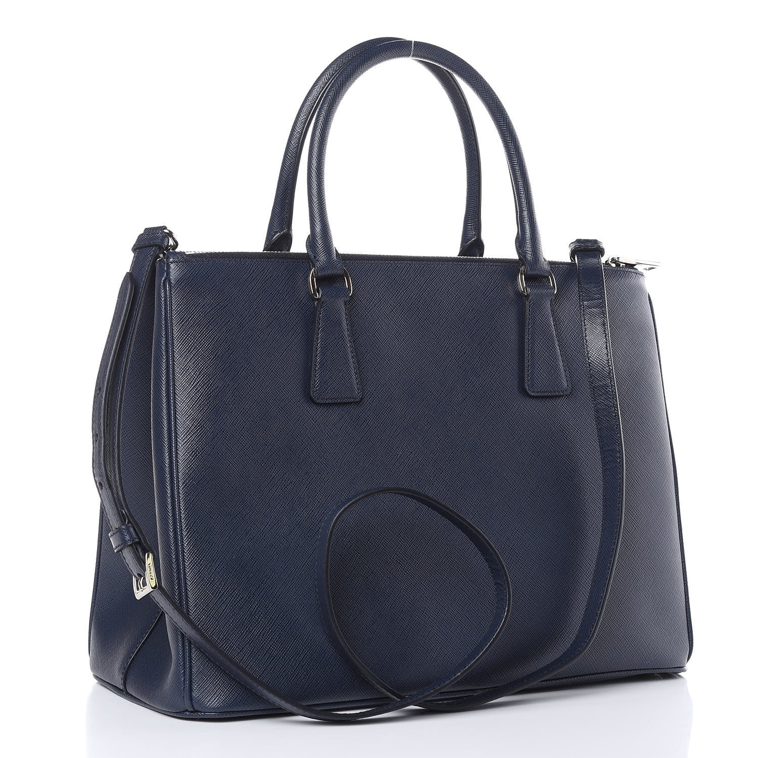 Prada Saffiano Medium Galleria Double Zip Tote Baltico 3 of 9